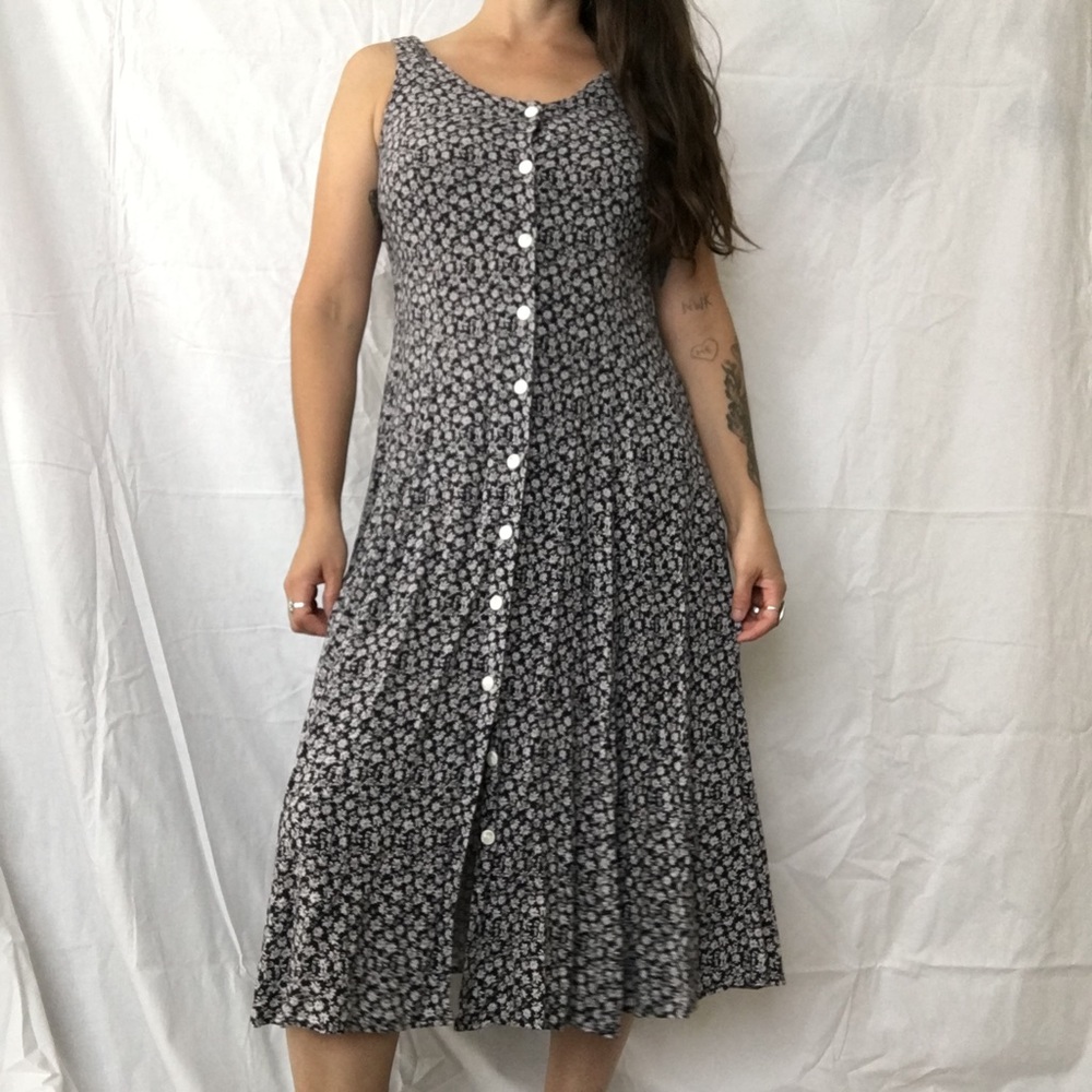 Vintage 90s No Boundaries floral button down dress